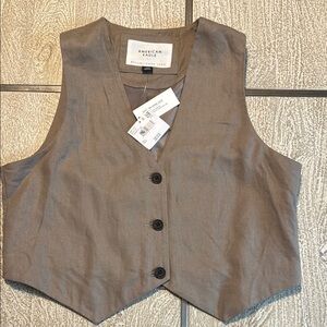 American Eagle Outfitters Boxy Brown Buttoned Top